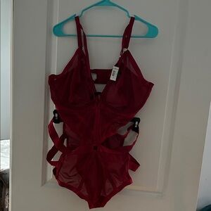 Torrid Red Mesh Strappy Bandeau